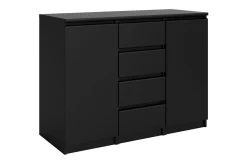 Tvilum Sideboard & Skjenker-Naia Skjenk 121 cm 2 Dører 4 Skuffer Svart Matt