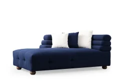 Sofa Med Sjeselong-Namarta 4-seters Sofa med Divan Mørkeblå