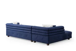 Sofa Med Sjeselong-Namarta 4-seters Sofa med Divan Mørkeblå