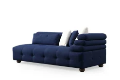 Sofa Med Sjeselong-Namarta 4-seters Sofa med Divan Mørkeblå