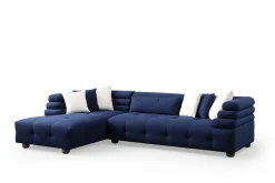 Sofa Med Sjeselong-Namarta 4-seters Sofa med Divan Mørkeblå