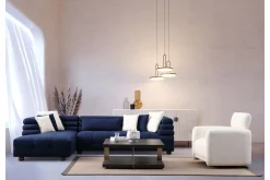 Sofa Med Sjeselong-Namarta 4-seters Sofa med Divan Mørkeblå