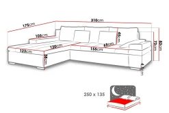 Naoma 4-seters Sovesofa Venstre