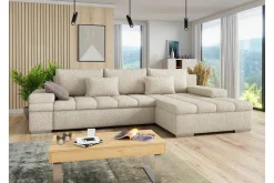 Sovesofaer-Naoma 3-sits Hörnbäddsoffa Beige