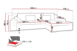 Naoma Sofa med Sjeselong 3-seter