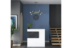 Kontorbord-Naruto Skrivebord 110 cm Hvit,Marmor