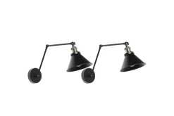 Nattbordslampe-Narve Vegglampe 2 stk E27 Svart