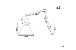 Nattbordslampe-Narve Vegglampe 2 stk E27 Svart