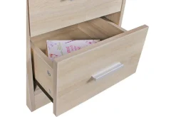 Wohnling Nattbord for kontinentalseng, 68 cm høy og 3 skuffer i en moderne stil Sonoma