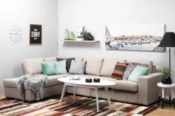 Scandinavian Choice Sofa Med Sjeselong-Nebraska Divansofa 4-seter Venstre Beige