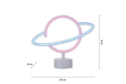 Barnelampe-Neon-Saturnus Just Light Dekorativ Lampe Flerfarget