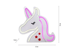 Barnelampe-Neon Unicorn Just Light Dekorativ Lampe Flerfarget