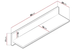 Vegghylle-Nero Hylle 80 cm Hvit,Eik