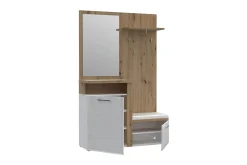 Møbelsett Til Gang & Entre|Møbelsett Til Gang & Entre-Nessebar Gangmøbelsett 44x129 cm Hvit/Brun