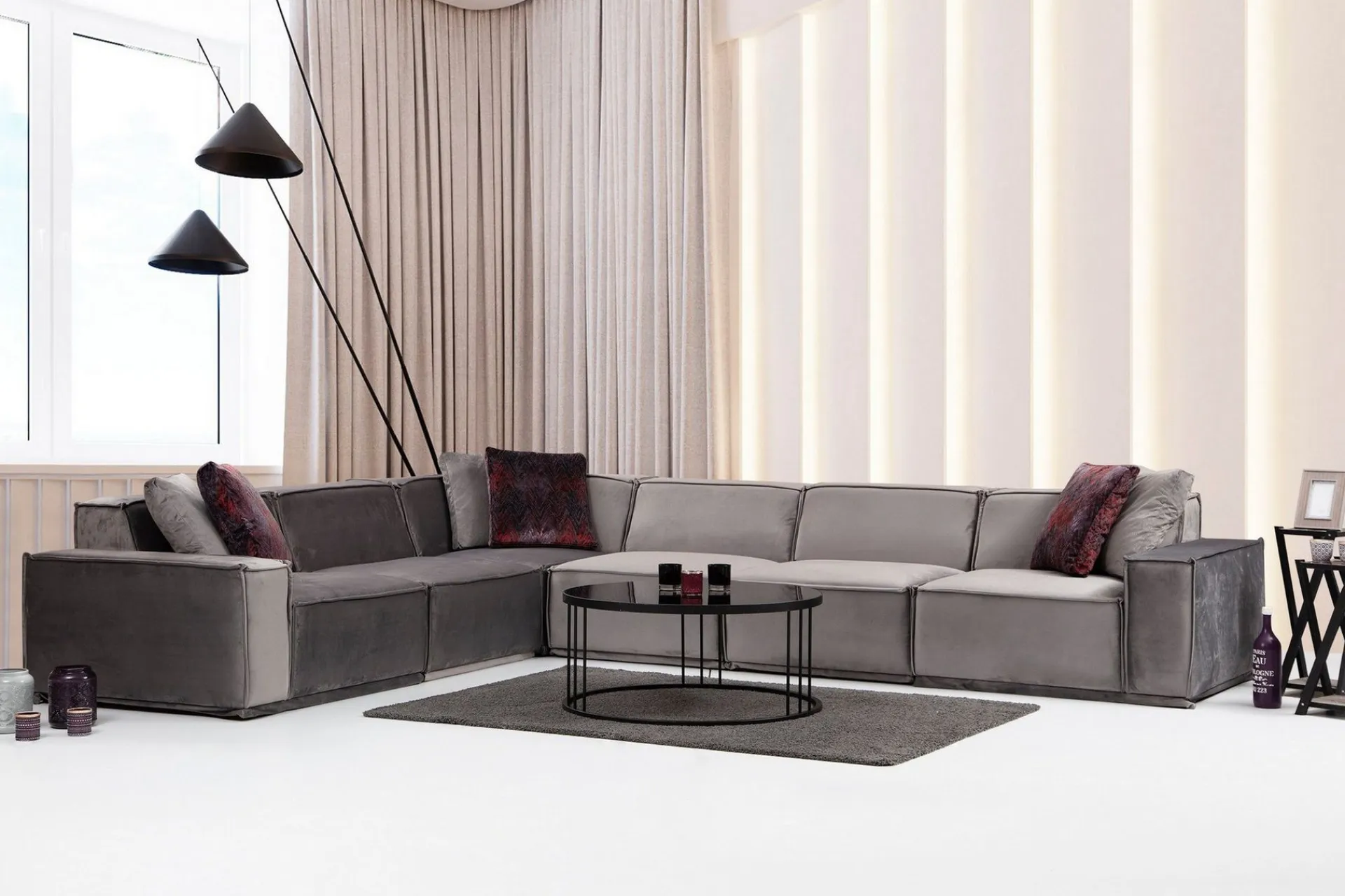 Hjørnesofa-Nightcap Sofa m. Divan 6-seters Grey
