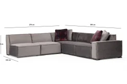 Hjørnesofa-Nightcap Sofa m. Divan 6-seters Grey