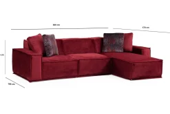 Sofa Med Sjeselong-Nightcap Sofa m. Divan 4-seters Burgunder