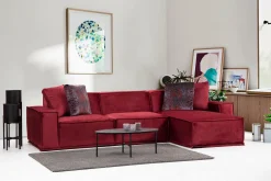 Sofa Med Sjeselong-Nightcap Sofa m. Divan 4-seters Burgunder