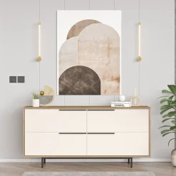 Gangbord|Avlastningsbord-Nilena Konsoll 160x74,3x44,5 cm Eik og hvit
