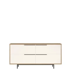 Gangbord|Avlastningsbord-Nilena Konsoll 160x74,3x44,5 cm Eik og hvit