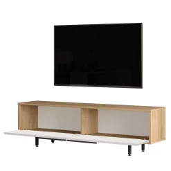 Tv-Benk & Mediabenk-Nilena TV-benk 160x45,1x35,5 cm eik, hvit
