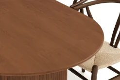 Bark Spisegrupper-Noira Oval Spisegruppe 220 cm Valnøtt med 6 Dastoori Spisestoler Brun