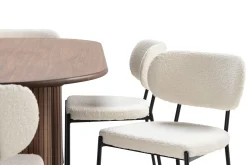 Bark Spisegrupper-Noira Ovalt Spisebord 220 cm Valnøtt med 6 Gemmiano Spisestoler Brun