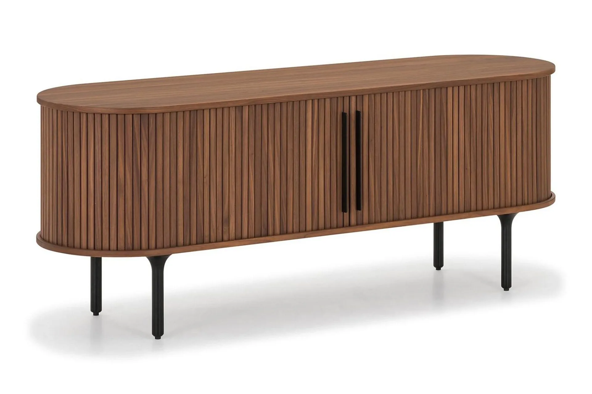 Bark Noira Oval TV-benk Valnøtt 150x45 cm Ribbet
