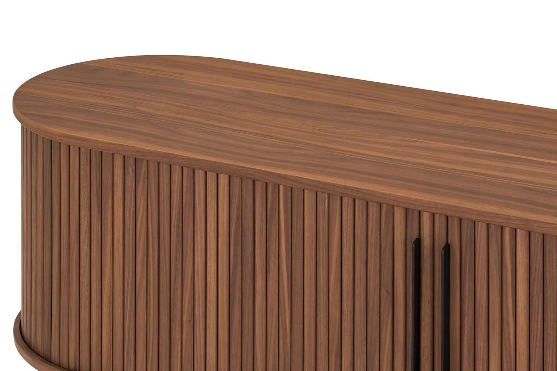 Bark Noira Oval TV-benk Valnøtt 150x45 cm Ribbet