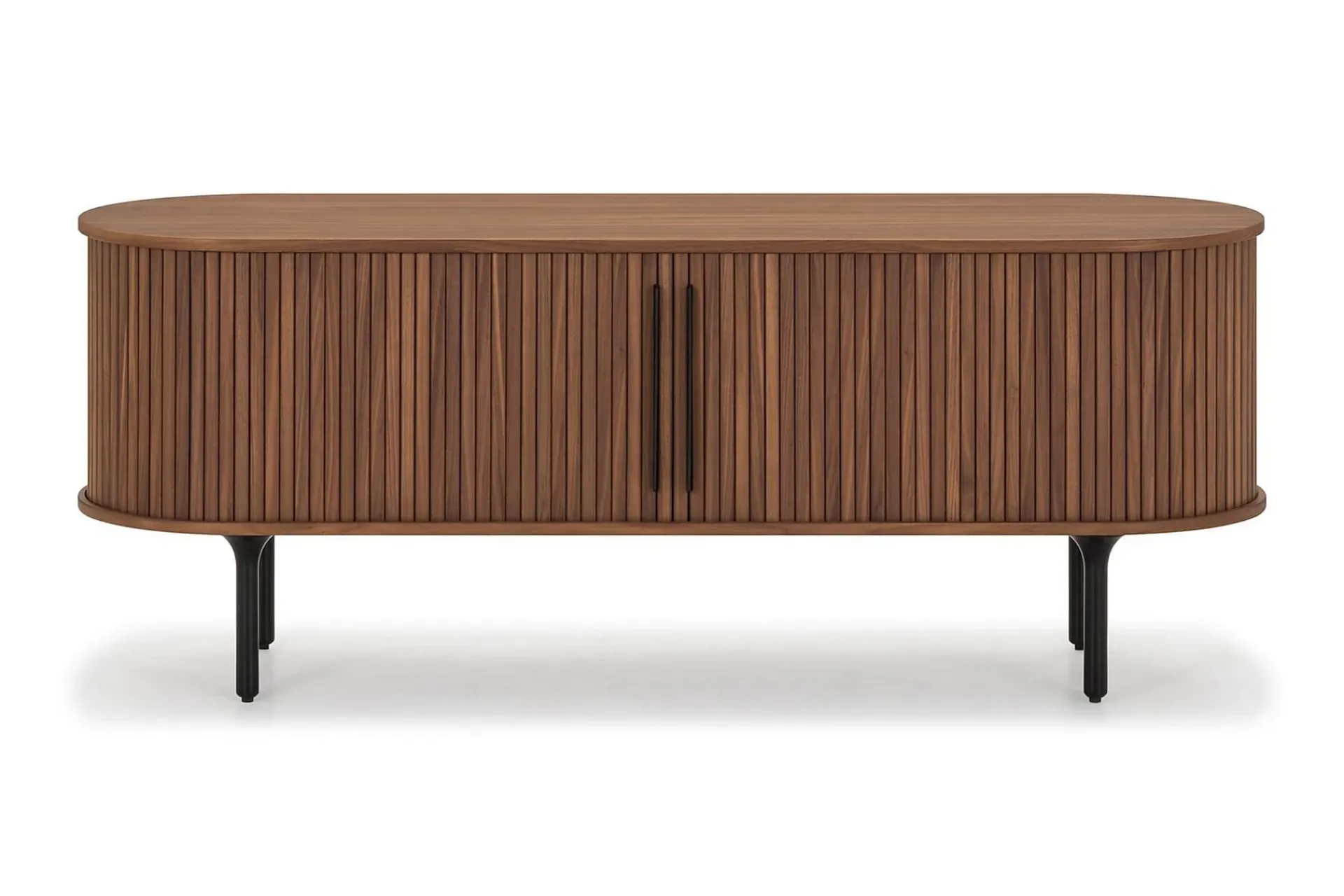 Bark Noira Oval TV-benk Valnøtt 150x45 cm Ribbet