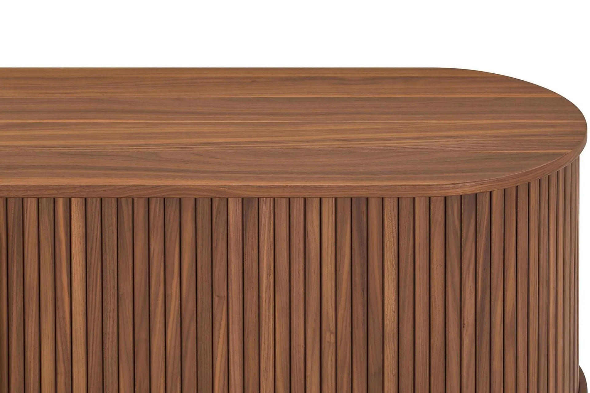 Bark Noira Oval TV-benk Valnøtt 150x45 cm Ribbet