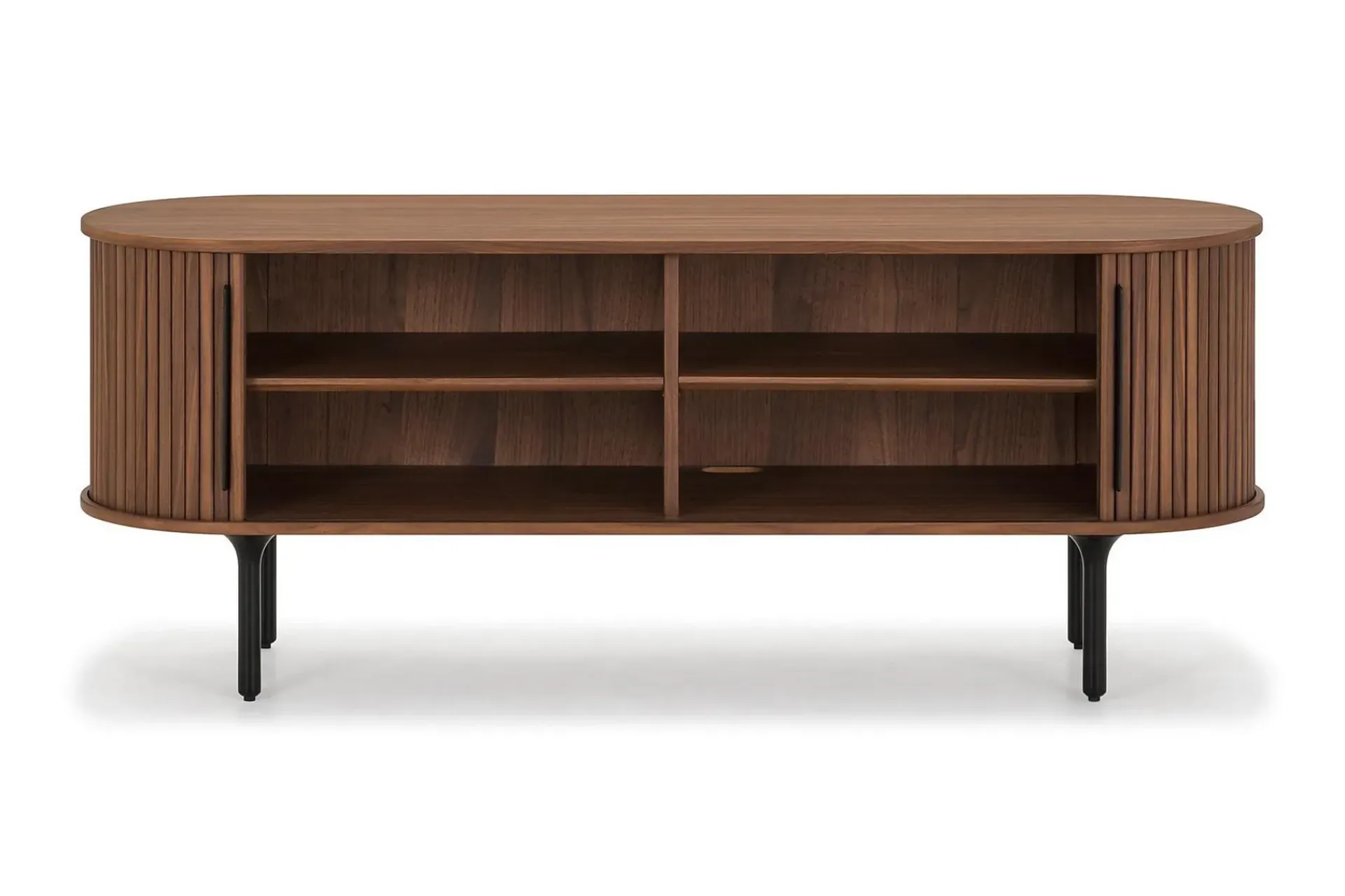 Bark Noira Oval TV-benk Valnøtt 150x45 cm Ribbet