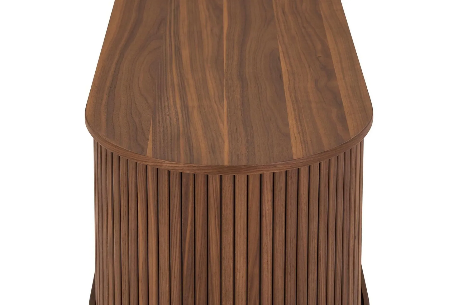 Bark Noira Oval TV-benk Valnøtt 150x45 cm Ribbet