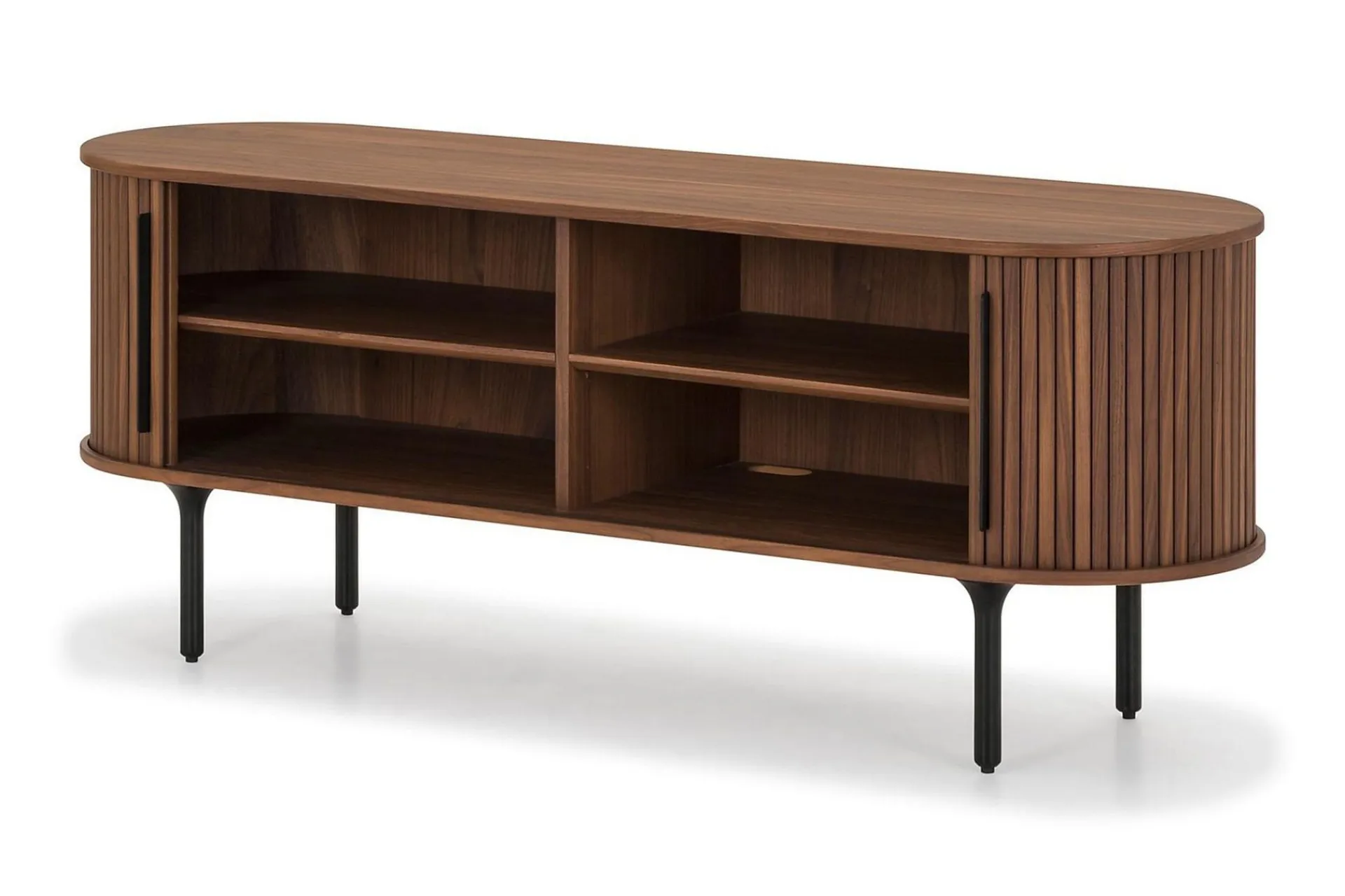 Bark Noira Oval TV-benk Valnøtt 150x45 cm Ribbet