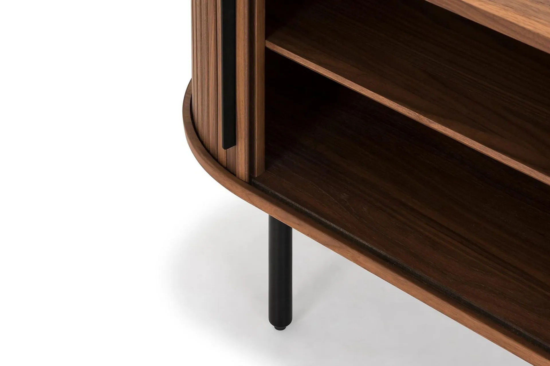 Bark Noira Oval TV-benk Valnøtt 150x45 cm Ribbet