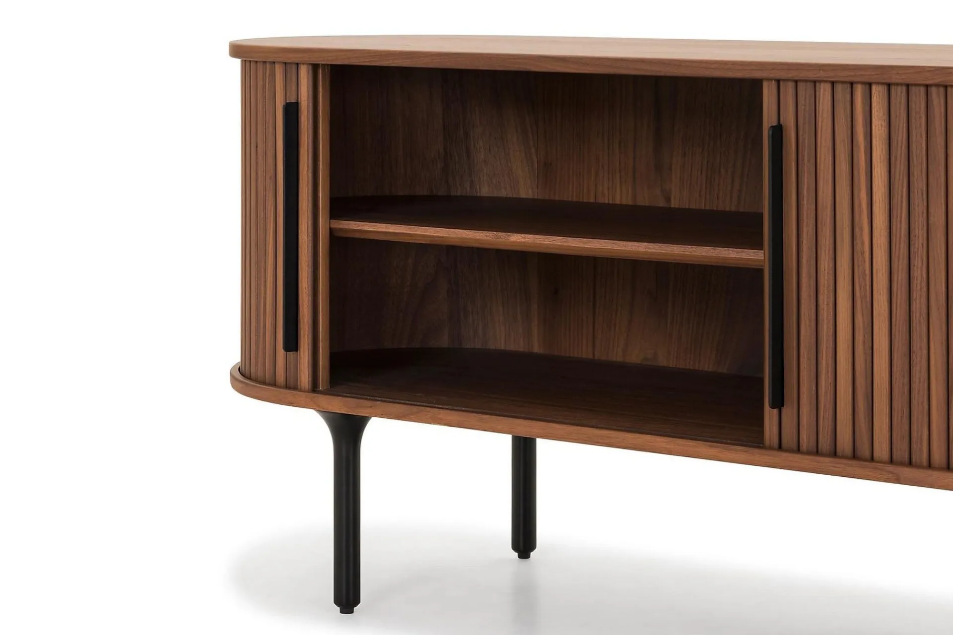 Bark Noira Oval TV-benk Valnøtt 150x45 cm Ribbet