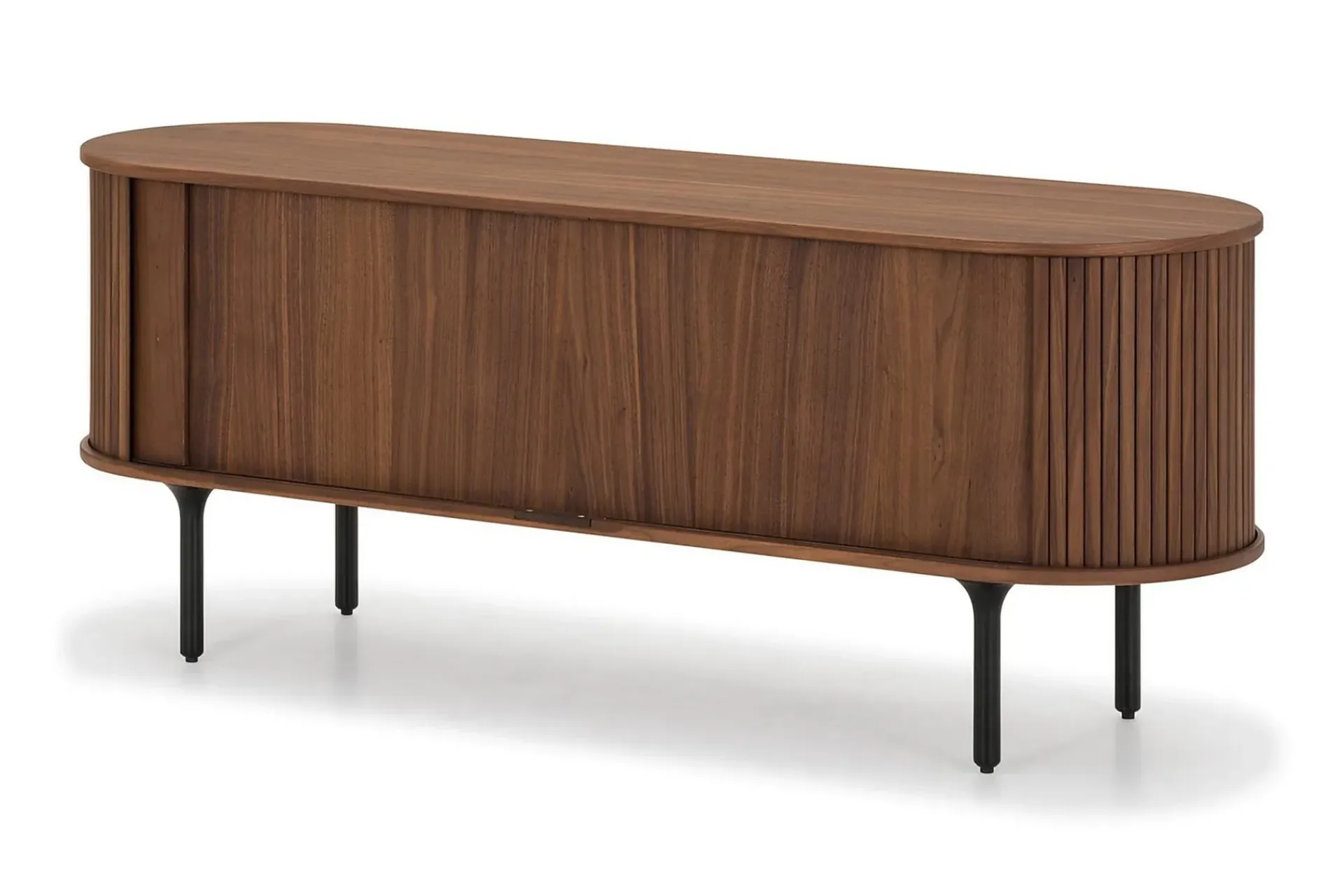 Bark Noira Oval TV-benk Valnøtt 150x45 cm Ribbet