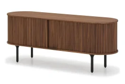 Bark Noira Oval TV-benk Valnøtt 150x45 cm Ribbet