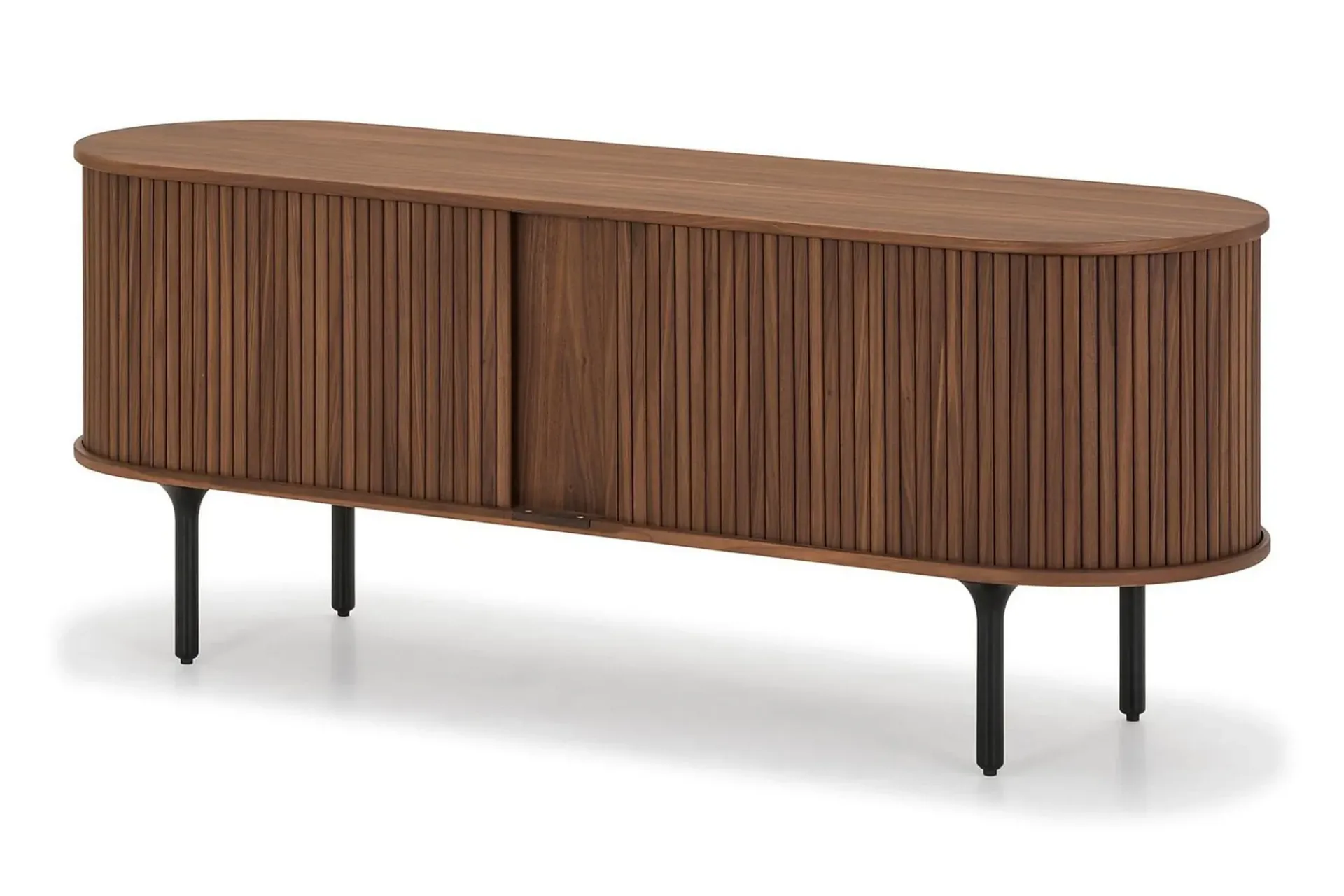 Bark Noira Oval TV-benk Valnøtt 150x45 cm Ribbet