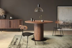 Bark Spisebord & Kjøkkenbord-Noira Rundt Lite Spisebord Valnøtt 120 cm Brun