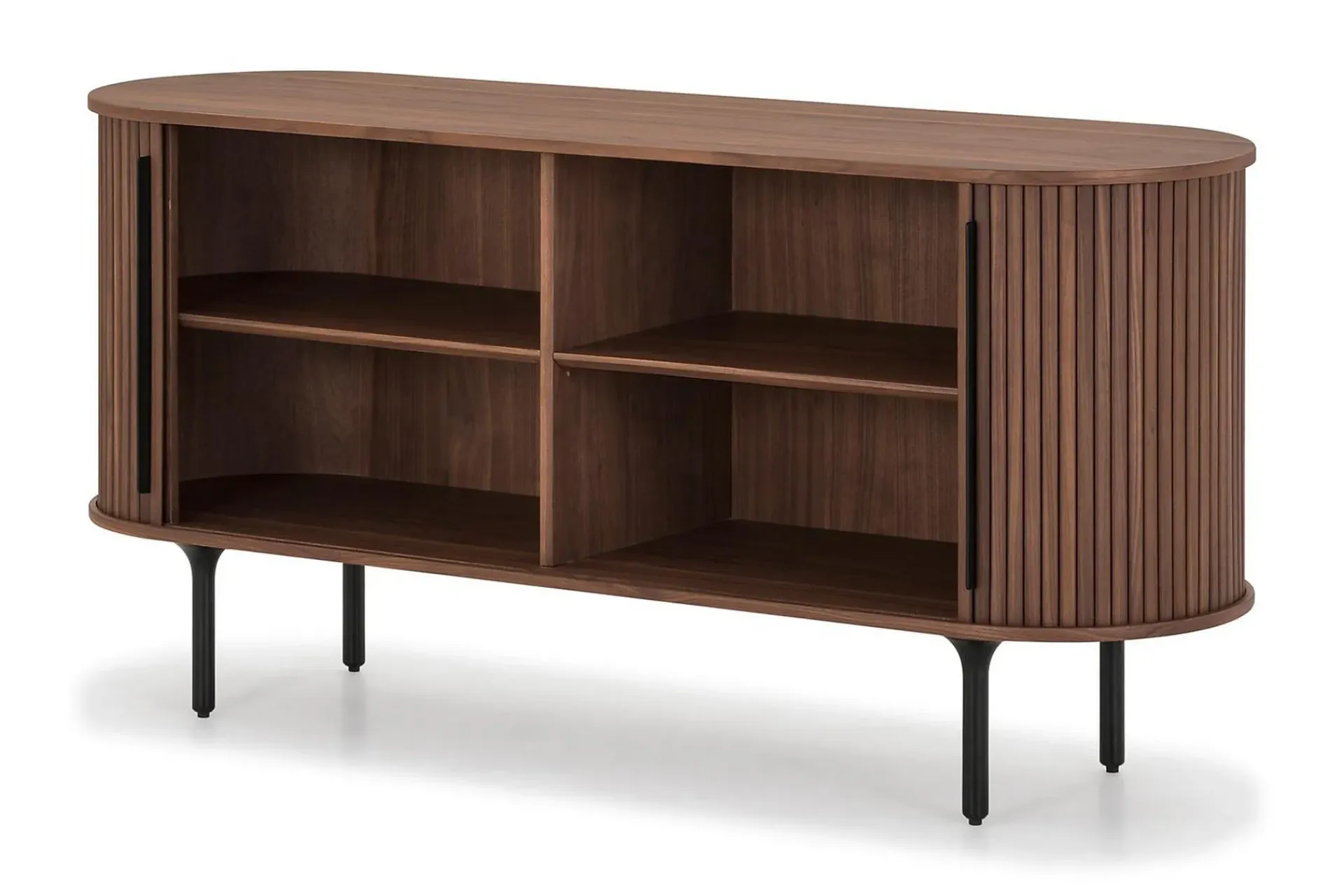Bark Oppbevaringskiste|Sideboard & Skjenker-Noira Smalt Sideboard Ribbet Valnøtt 150x45 cm Brun