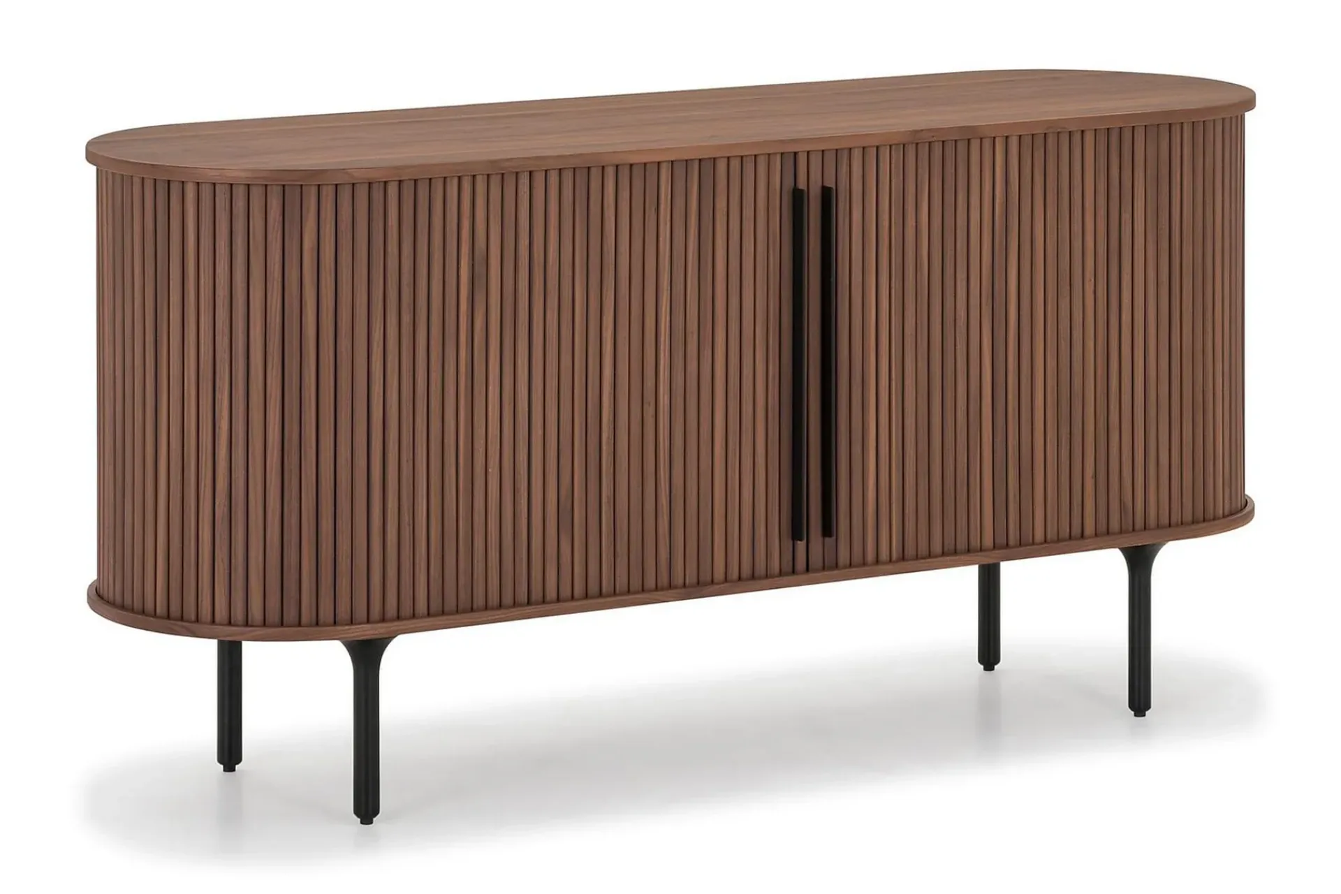 Bark Oppbevaringskiste|Sideboard & Skjenker-Noira Smalt Sideboard Ribbet Valnøtt 150x45 cm Brun