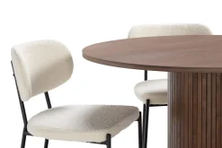 Basic Home Noira Spisebord 120 cm Valnøtt Rundt med 4 Gemmiano Spisestoler