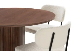 Basic Home Noira Spisebord 120 cm Valnøtt Rundt med 4 Gemmiano Spisestoler