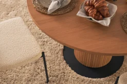 Basic Home Noira Spisebord 120 cm Valnøtt Rundt med 4 Gemmiano Spisestoler