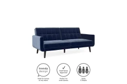 Dorel Home Nola 3-seters Sovesofa Fløyel/