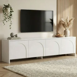 Mediestativ & Veggfeste-Nomira TV-benk 180 cm Hvit