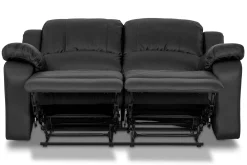 Comfort Living 2 Seter Sofa-Norbo Liten Reclinersofa 2-seter Kunstskinn - Fällbar sofa - Kinosofa Svart