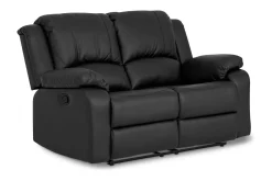 Comfort Living 2 Seter Sofa-Norbo Liten Reclinersofa 2-seter Kunstskinn - Fällbar sofa - Kinosofa Svart