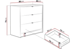 Entrekommode|Kommode-Novaj Highboard Beige